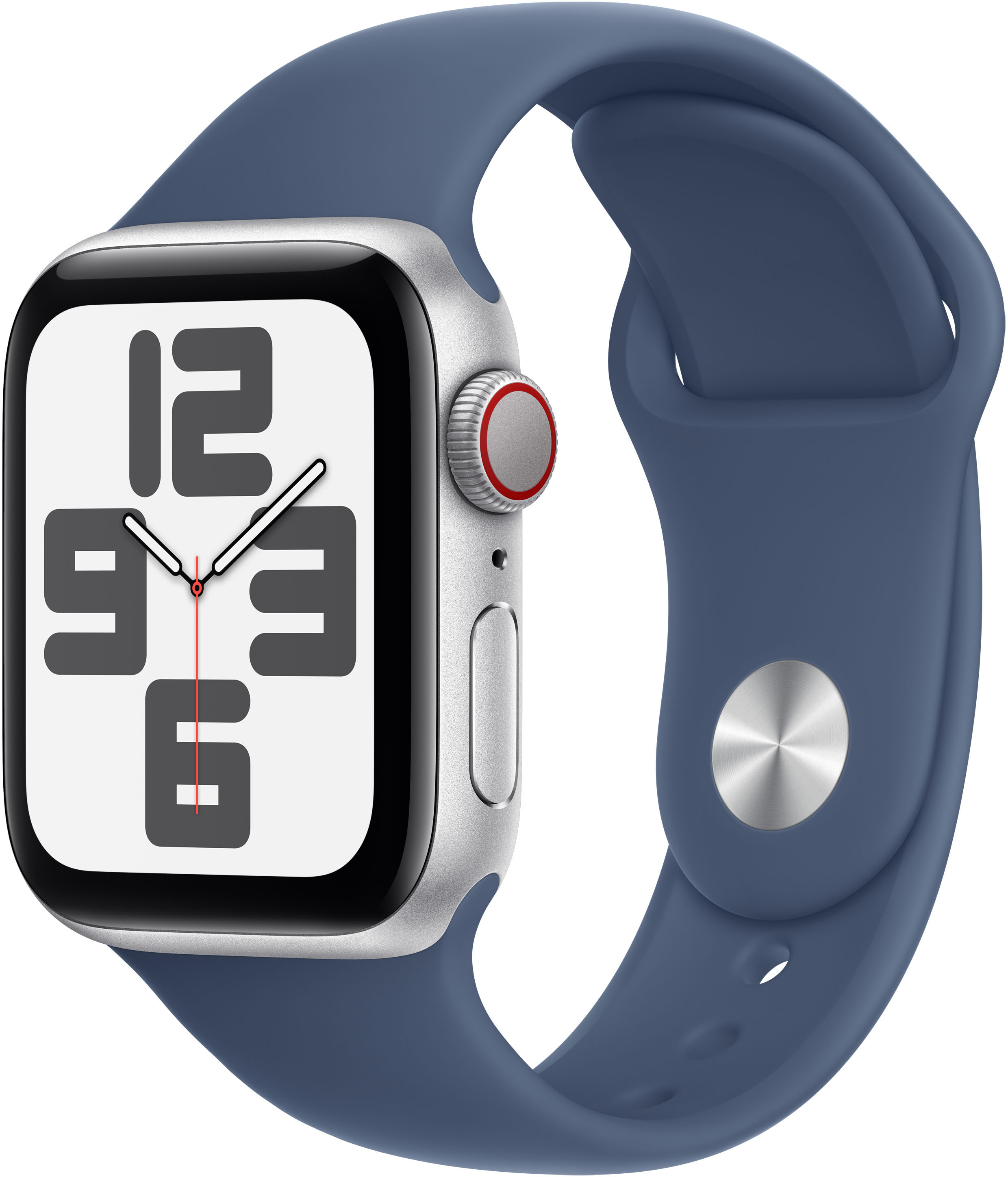 Smartwatch Apple Watch SE (2024) GPS + Cellular 40mm Alumínio Prateado c/ Bracelete Desportiva Azul Denim - S/M