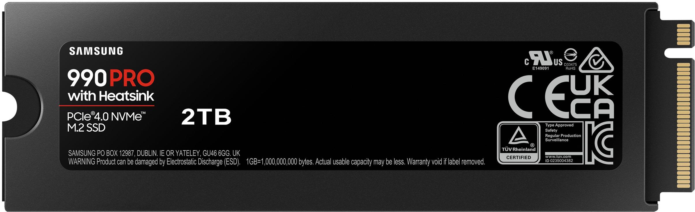  - SSD Samsung 990 PRO 2TB Heatsink Gen4 M.2 NVMe (7450/6900MB/s)