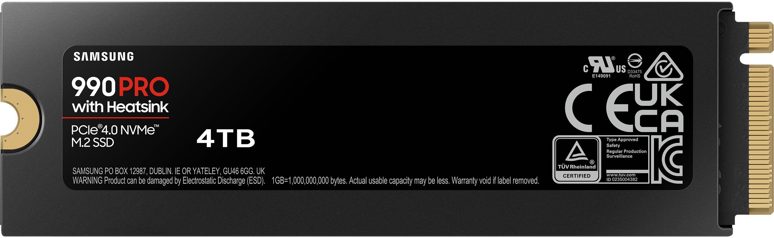 - SSD Samsung 990 PRO 4TB Gen4 M.2 NVMe (7450/6900MB/s) Heatsink