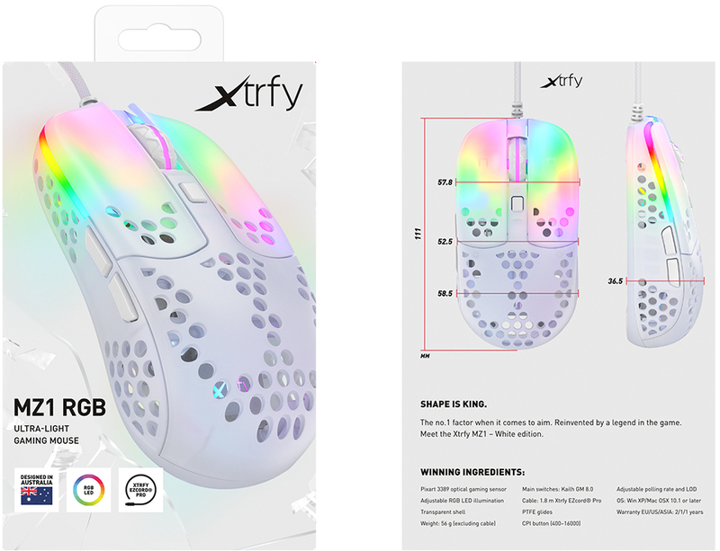 Xtrfy - Rato Gaming Xtrfy MZ1 RGB Branco