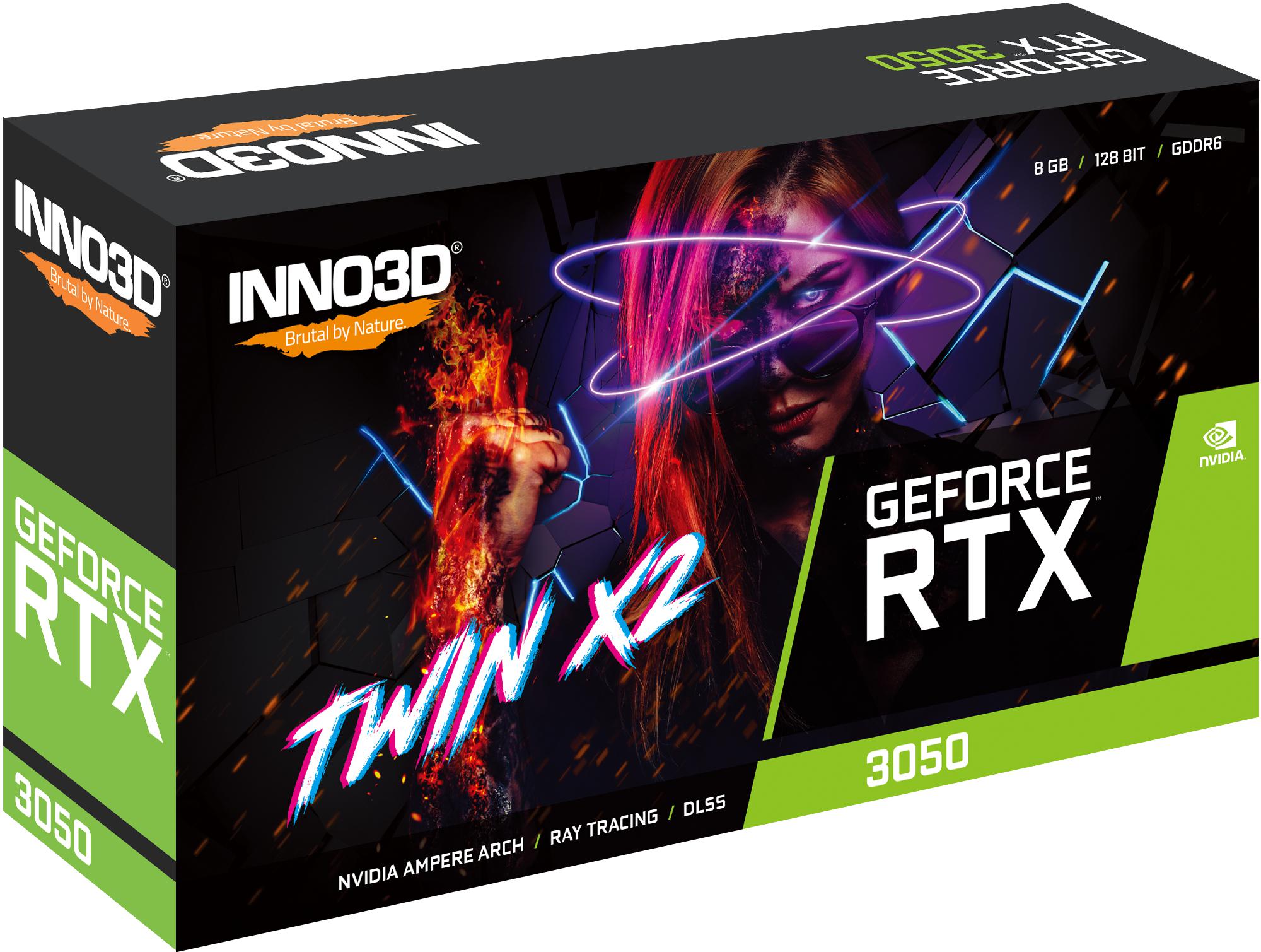 Inno3D - Gráfica Inno3D GeForce® RTX 3050 Twin X2 V2 8GB