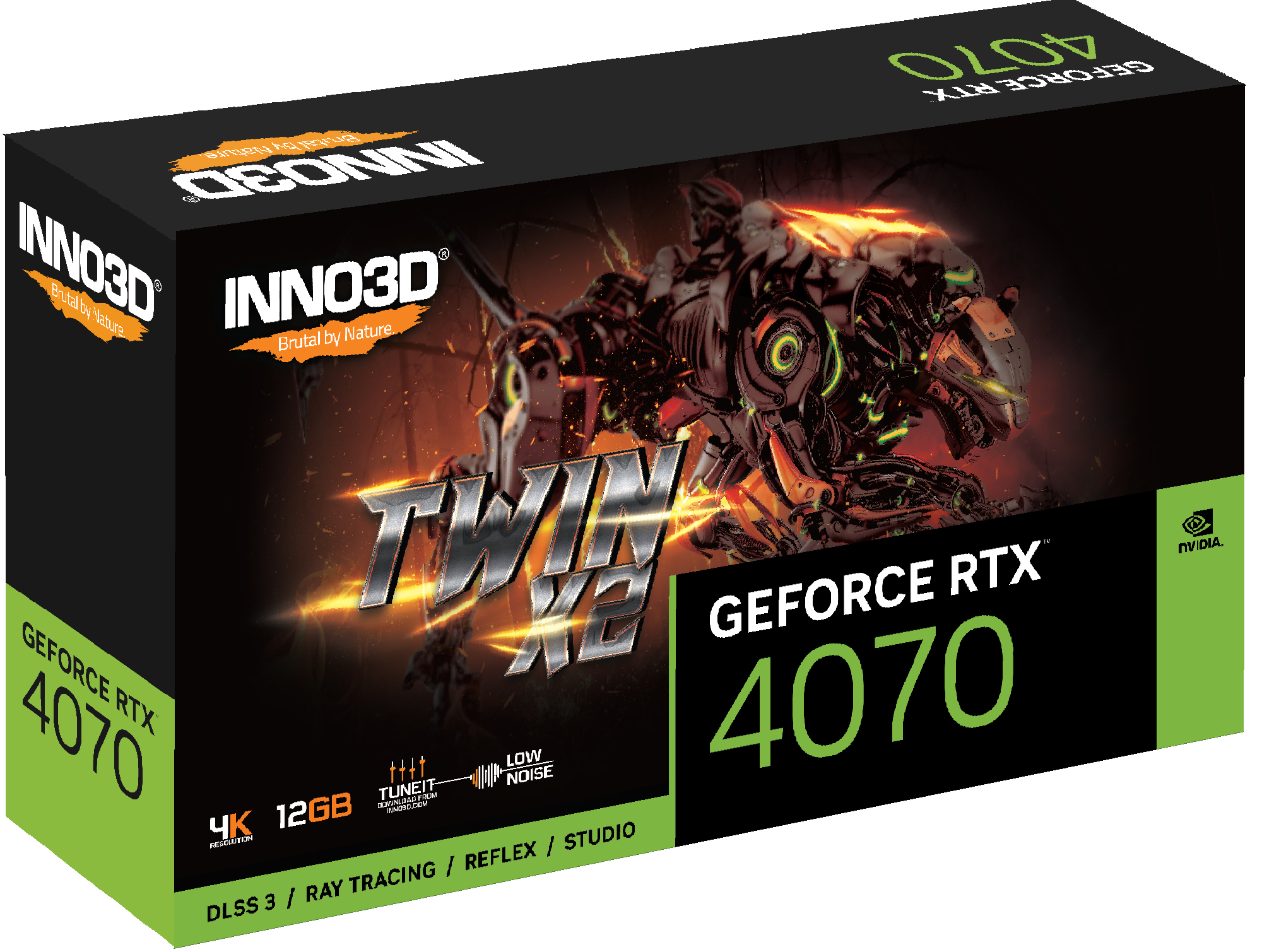 Inno3D - Gráfica Inno3D GeForce® RTX 4070 Twin X2 12GB GDDR6X DLSS3