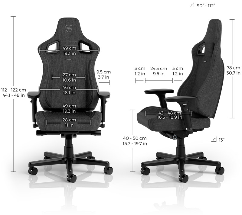noblechairs - ** B Grade ** Cadeira noblechairs EPIC Compact TX - Fabric Anthracite /Carbono