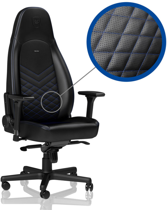 ** B Grade ** Cadeira noblechairs ICON PU Leather Preto / Azul
