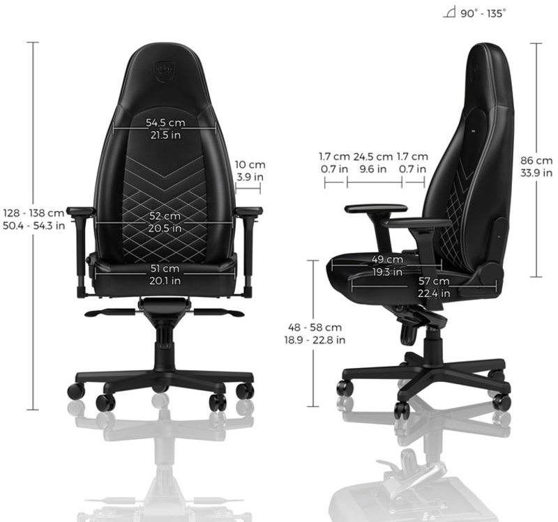noblechairs - ** B Grade ** Cadeira noblechairs ICON PU Leather Branco / Preto
