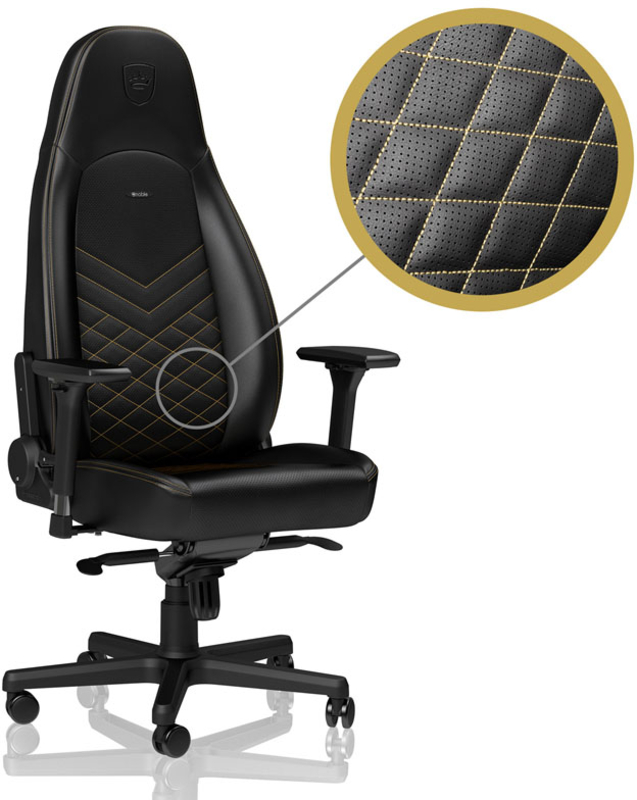 Cadeira noblechairs ICON PU Leather Preto / Dourado