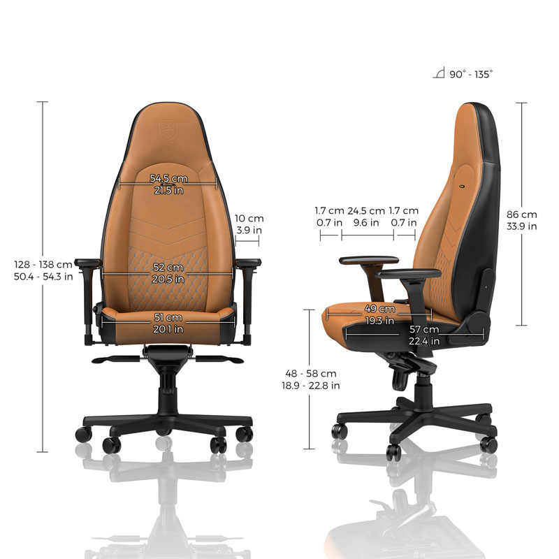 noblechairs - ** B Grade ** Cadeira noblechairs ICON Real Leather Cognac / Preto