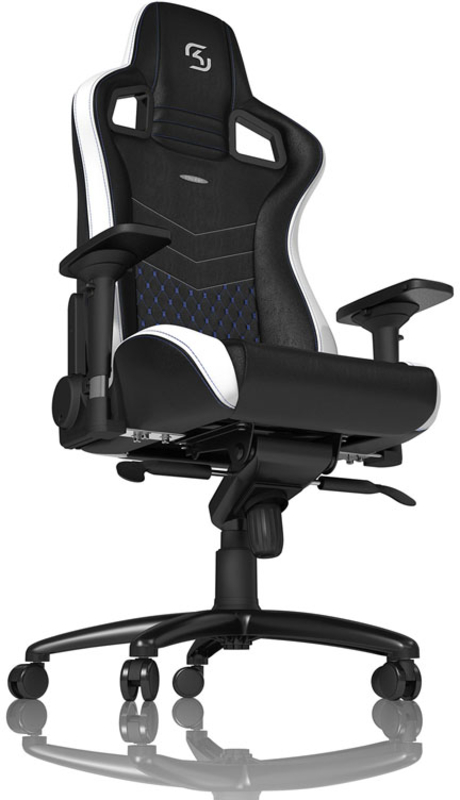 noblechairs - ** B Grade ** Cadeira noblechairs EPIC PU Leather SK Gaming Edition Preto / Branco / Azul