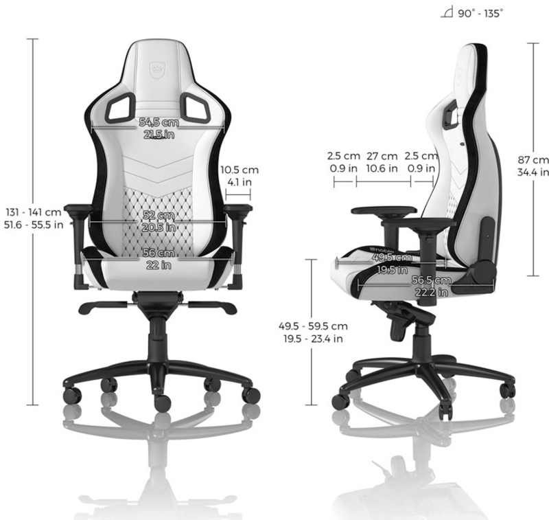 noblechairs - ** B Grade ** Cadeira noblechairs EPIC PU Leather Branco/Preto