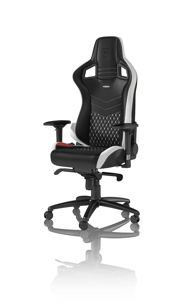 noblechairs - Cadeira noblechairs EPIC Real Leather Preto / Branco / Vermelho