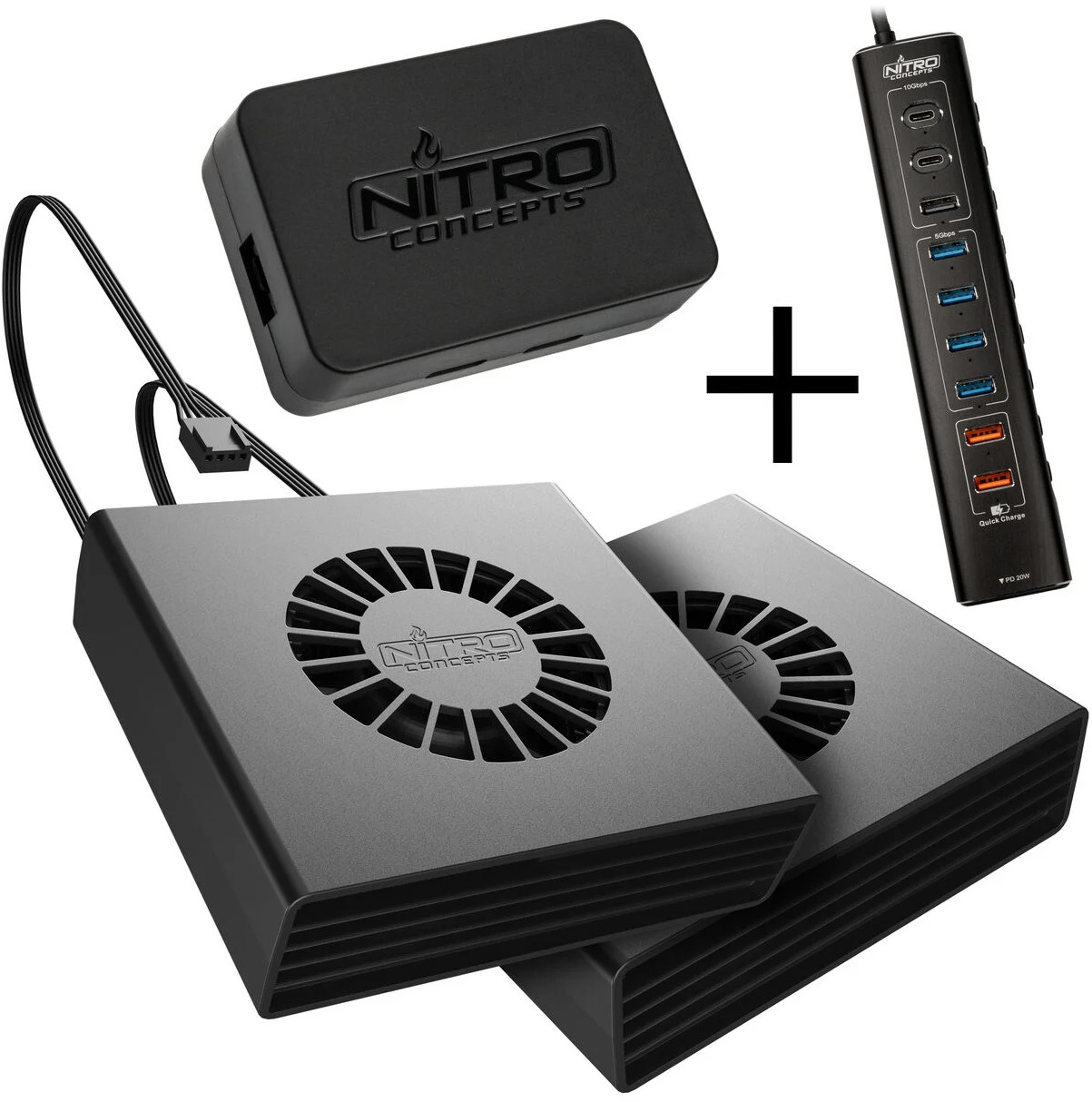 Bundle Nitro Concepts Immersion Wind Box / Flow / HUB 10-Port Hybrid