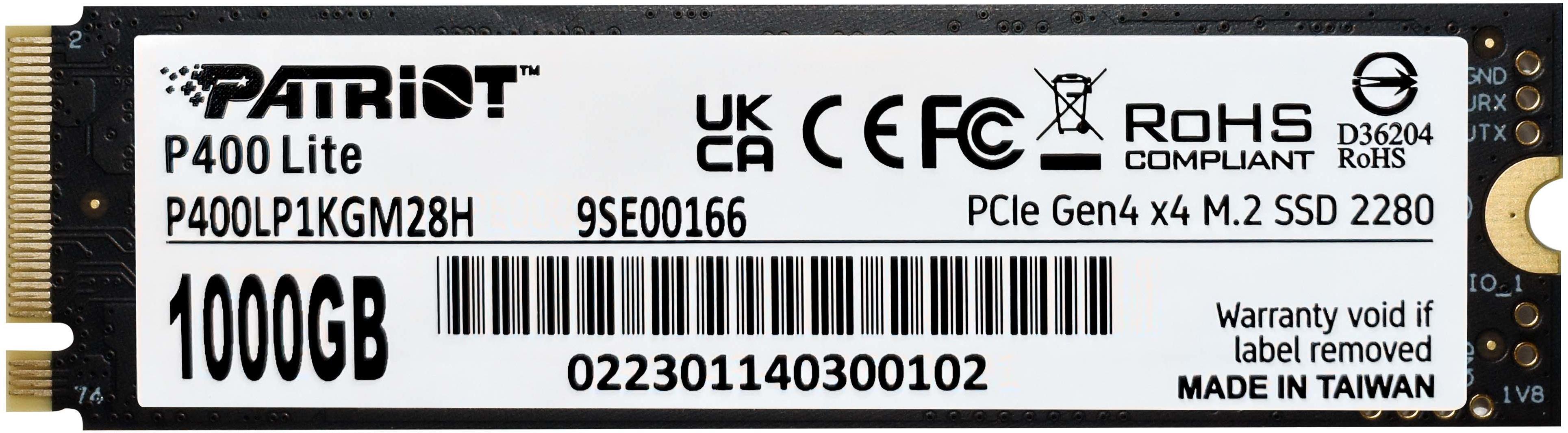  - SSD Patriot P400 Lite Gen4 M.2 NVMe 2280 (3500/2700MB/s)
