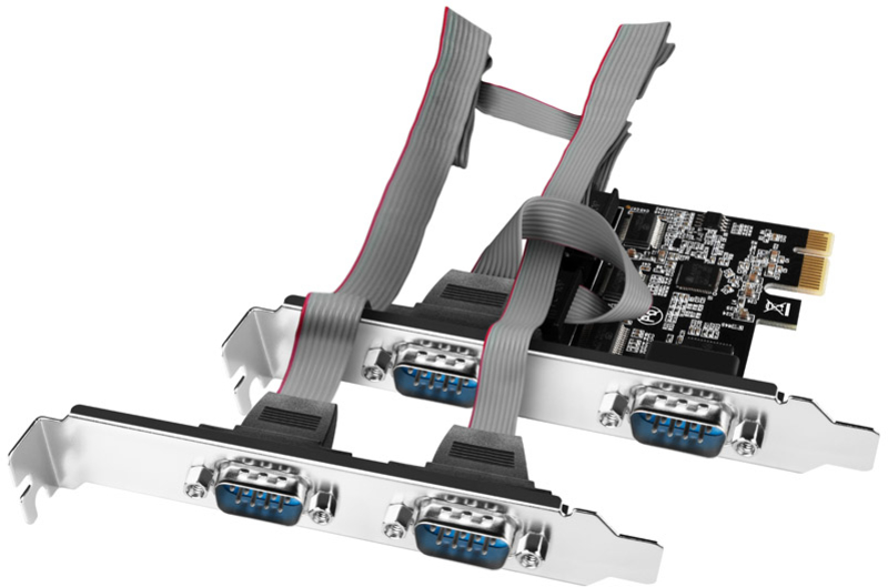 AXAGON - Controlador PCIe AXAGON PCEA-S4N chip ASIX AX99100 4x Serial Port + LP