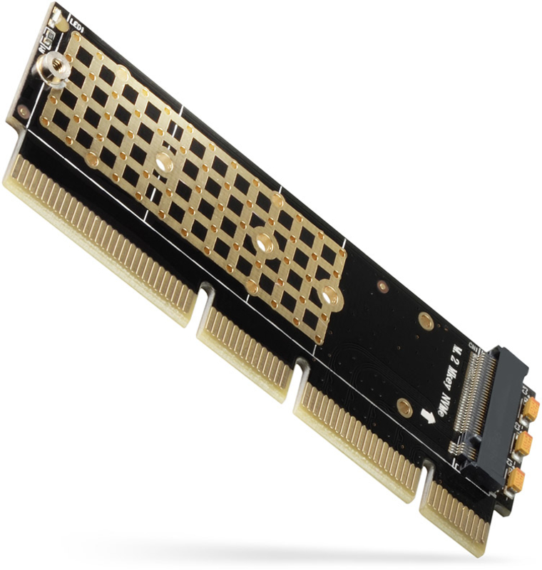 Adaptador PCIe 3.0 16x AXAGON PCEM2-1U M.2 SSD NVMe até 80mm SSD low profile 1U