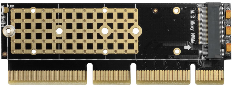 AXAGON - Adaptador PCIe 3.0 16x AXAGON PCEM2-1U, M.2 SSD NVMe, até 80mm SSD, low profile 1U