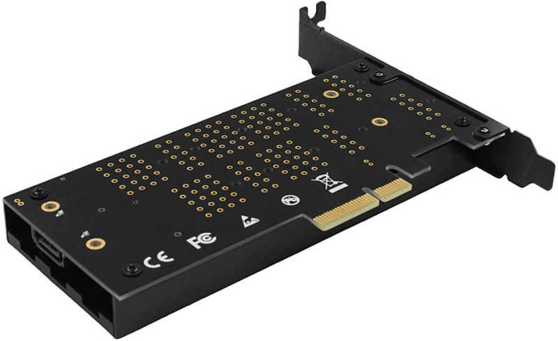 AXAGON - Adaptador PCIe 3.0 AXAGON PCEM2-DC  4x - DUAL M.2 SSD (NVMe + SATA), dual voltage