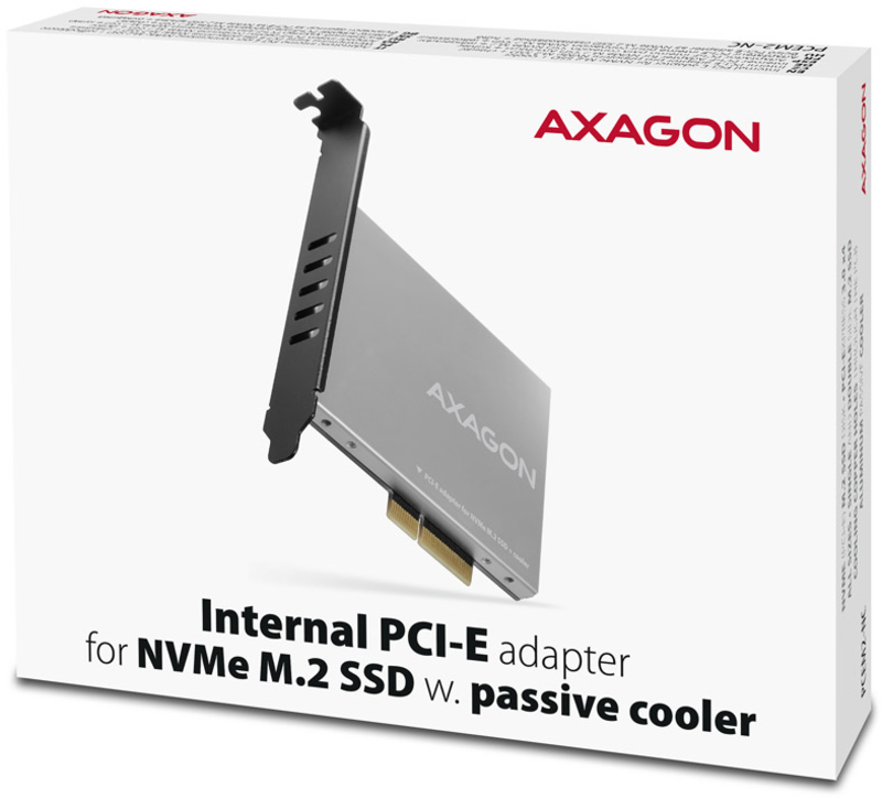 AXAGON - Adaptador PCIe 3.0 AXAGON PCEM2-NC para NVMe M.2 SSD com Dissipador Passivo
