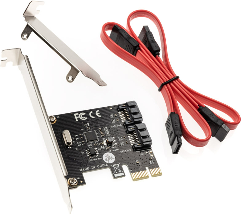 AXAGON - Controlador AXAGON PCES-SA2N PCIe 2 portas SATA 6G internas ASM1061 + LP