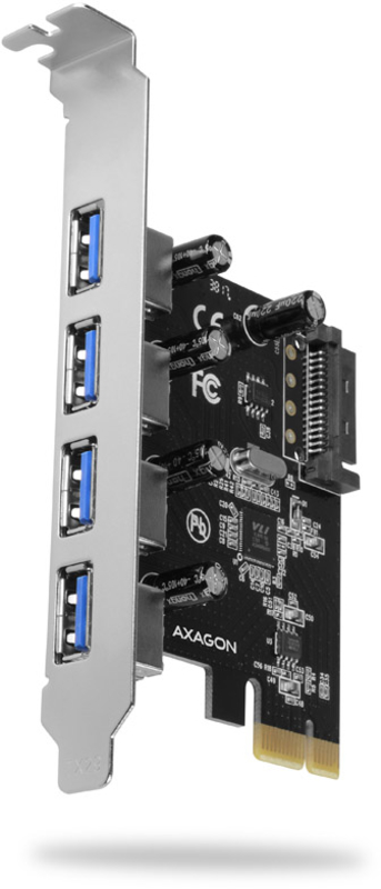 Adaptador PCIe AXAGON PCEA-PSN, 4x ext. USB-3.0 - VIA Labs VL805 Chipset