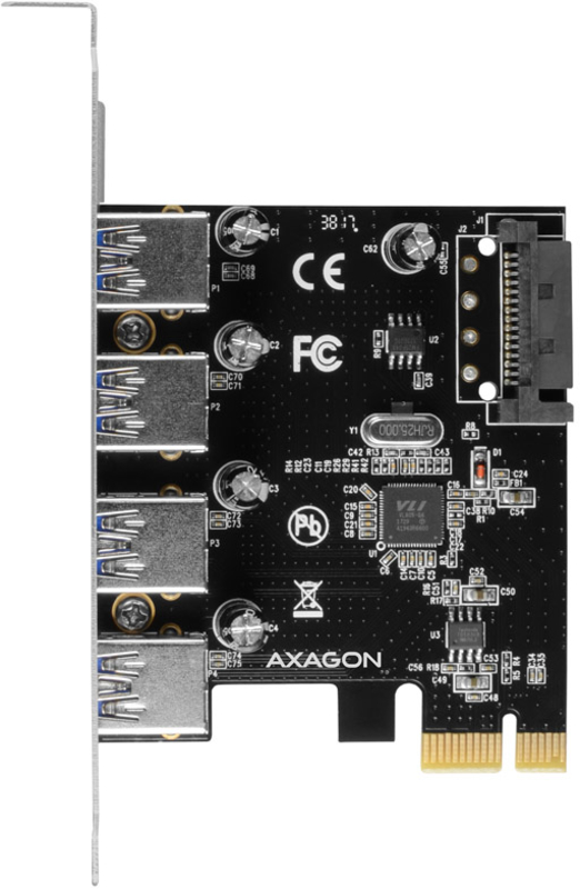 AXAGON - Adaptador PCIe AXAGON PCEA-PSN, 4x ext. USB-3.0 - VIA Labs VL805 Chipset