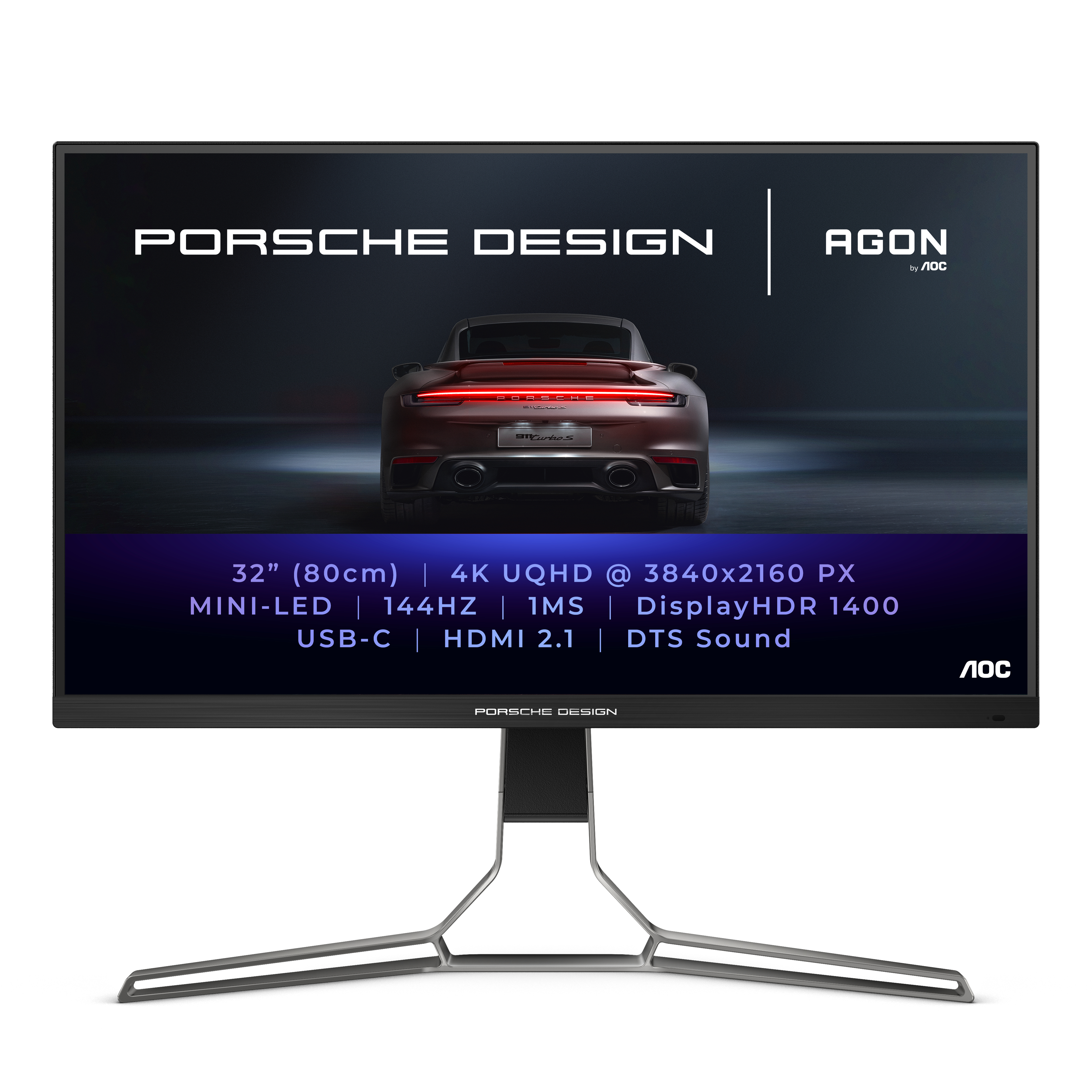 Monitor AOC AGON PRO Porche Design 31.5" PD32M Mini LED IPS 4K 144Hz 1ms USB-C (90W)