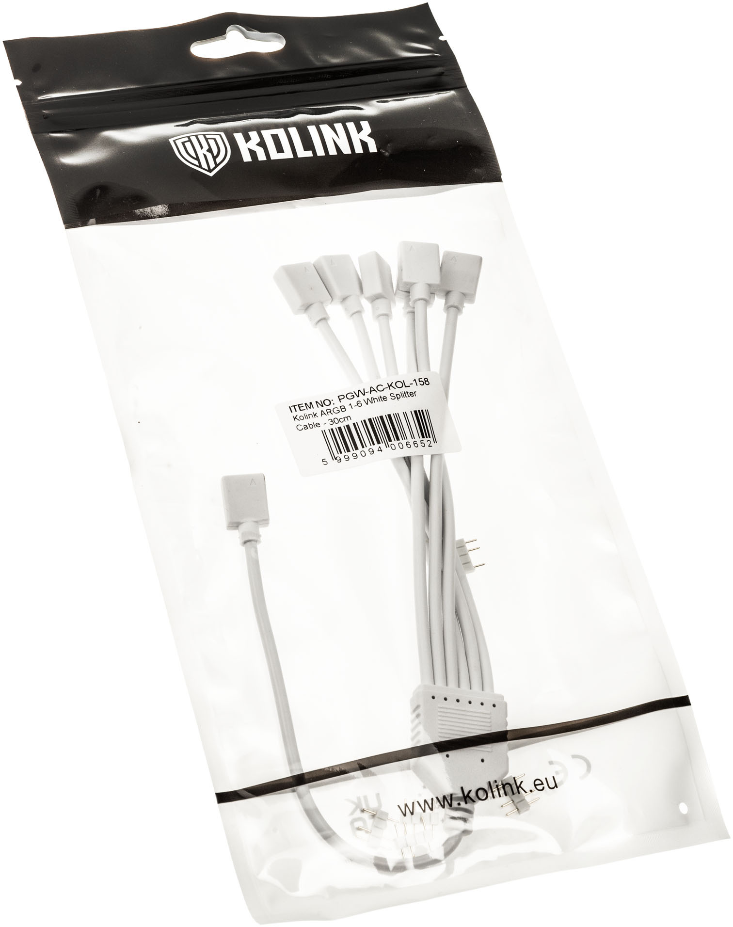 Kolink - Cabo Splitter Kolink 1-6 ARGB 30cm Branco