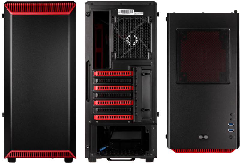 Caixa ATX Phanteks Eclipse P300 Preto / Vermelho Vidro Temperado