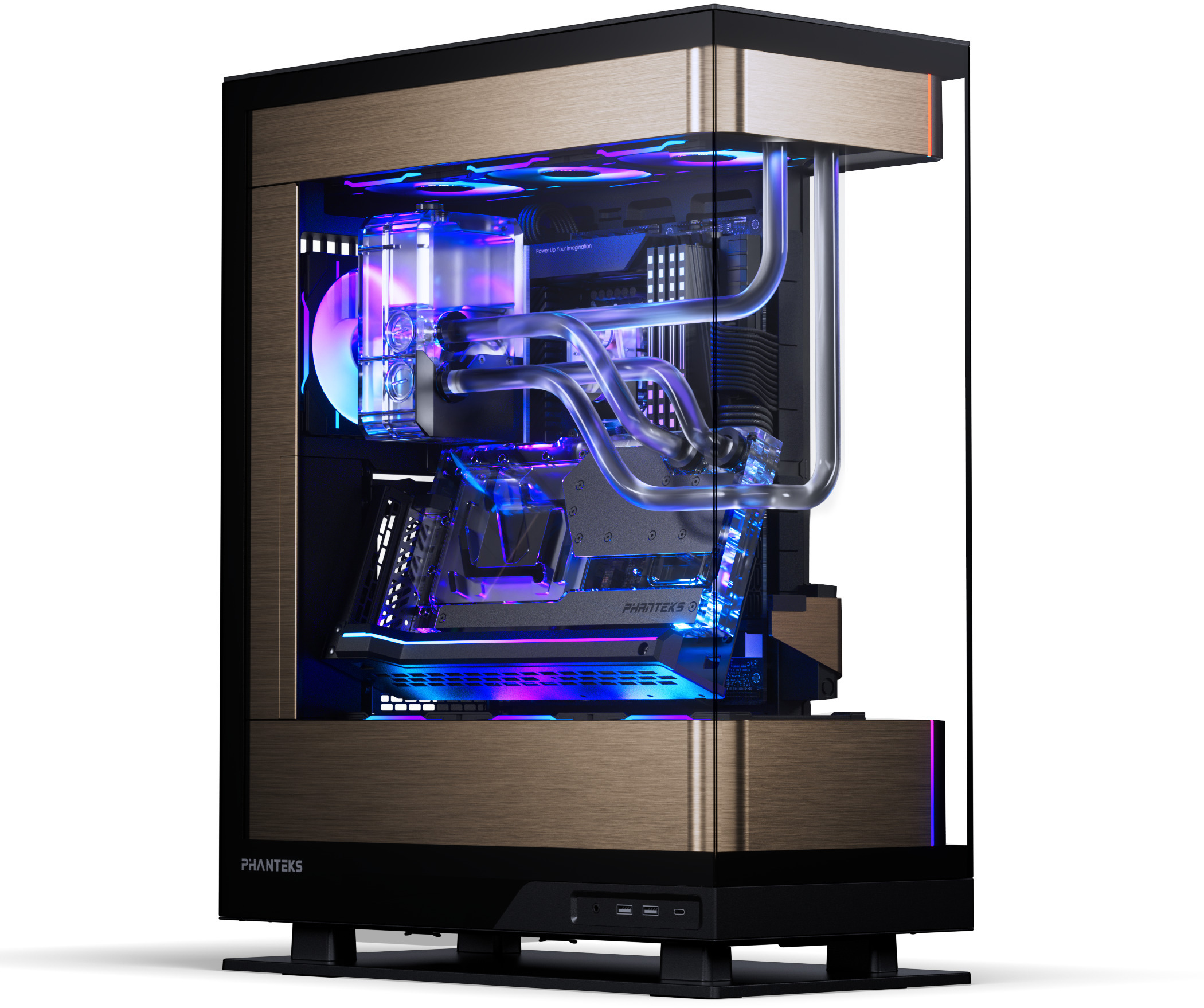 Phanteks - Caixa ATX Phanteks Evolv Series X2 Vidro Temperado DRGB Preto/Dourado