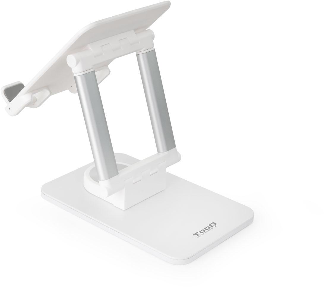 Tooq - Suporte de Mesa Tooq Rotativo Ajustável p/ Tablet Max. 13" Branco