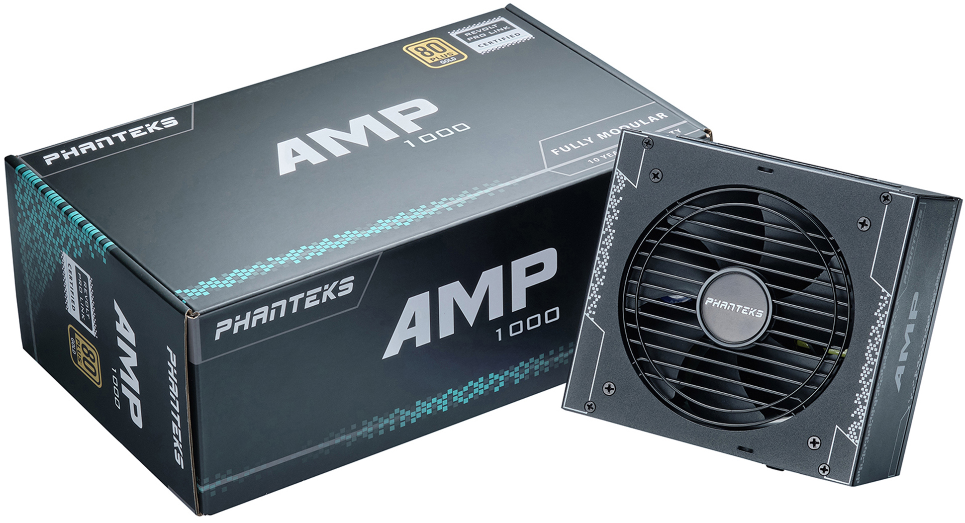 Phanteks - Fonte Modular Phanteks AMP V2 PCIe 5.0 1000W 80+ Gold Preta