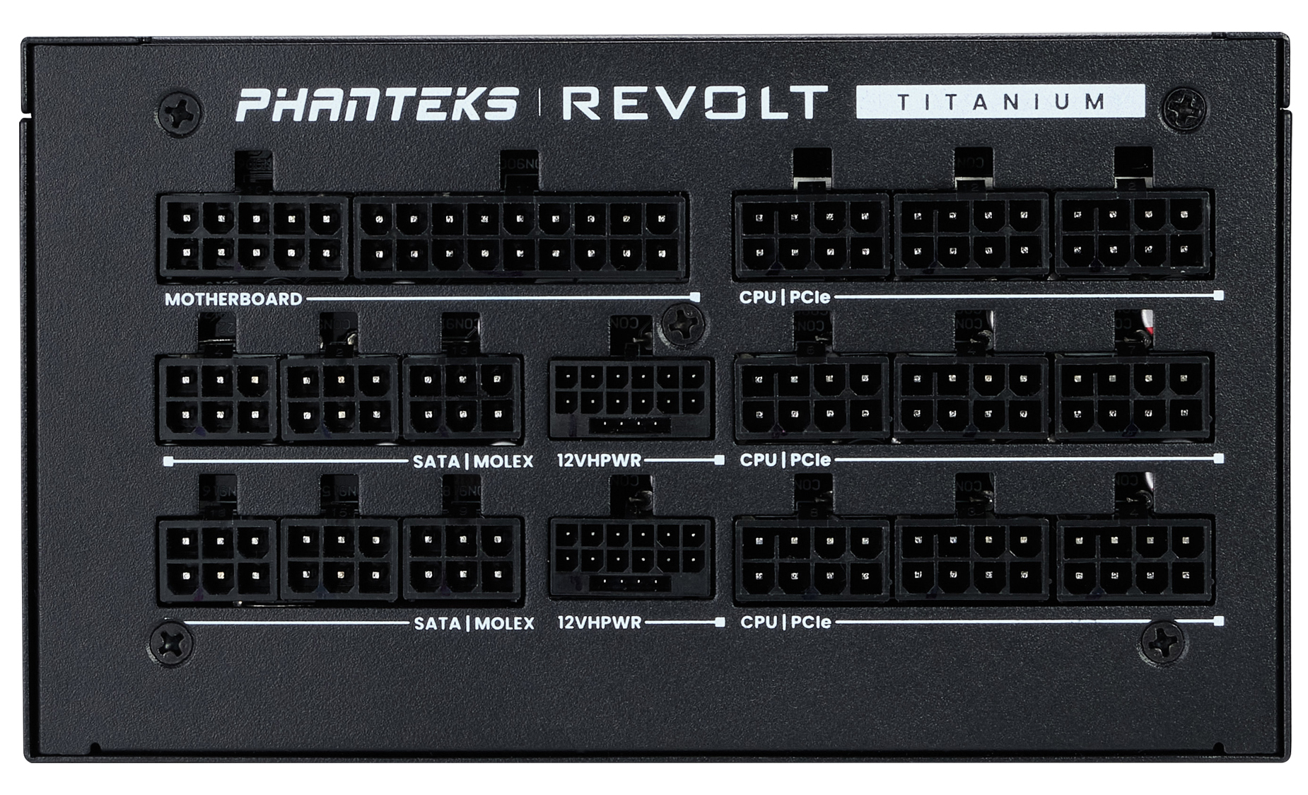Phanteks - Fonte Modular Phanteks Revolt ATX 3.0 PCIe 5.0 1600W Titanium Preta (Sem Cabos Incluídos)