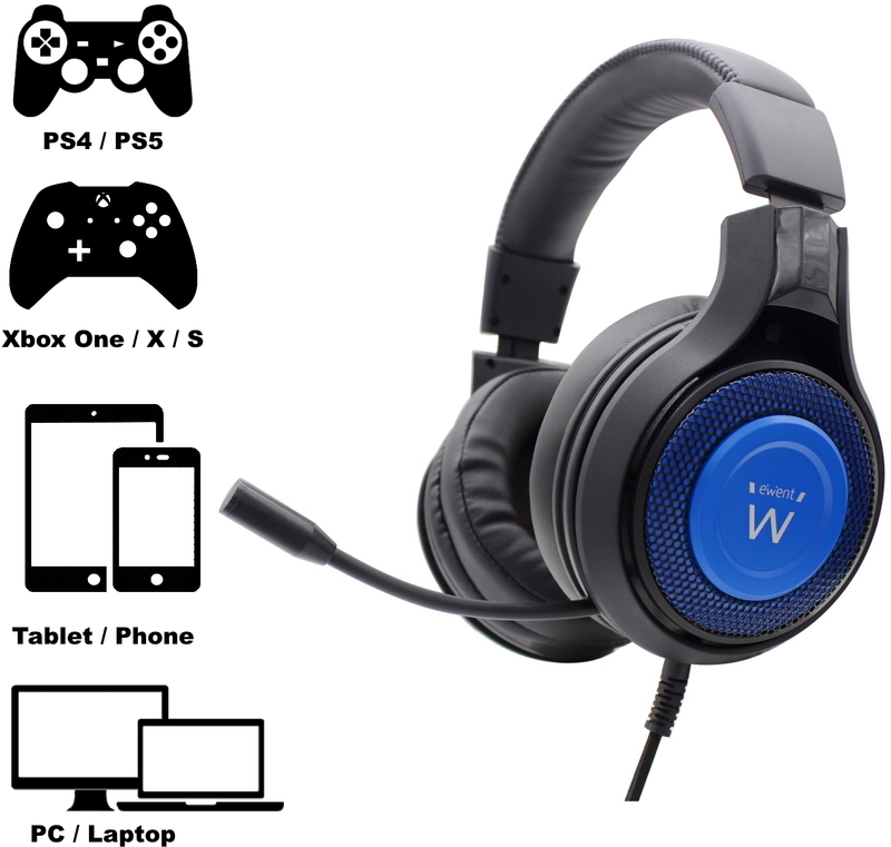 Ewent - Headset Gaming Ewent PL3322 PC/Xbox One/PS4/PS5 Preto
