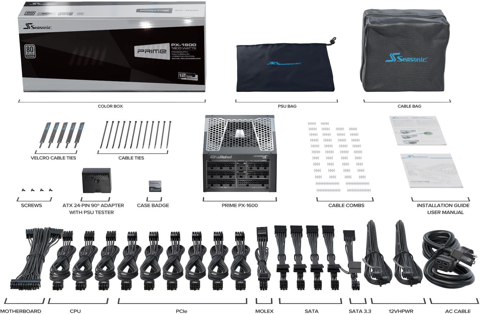 Seasonic - Fonte Modular Seasonic PRIME PX 1600W 80+ Platinum ATX3.0