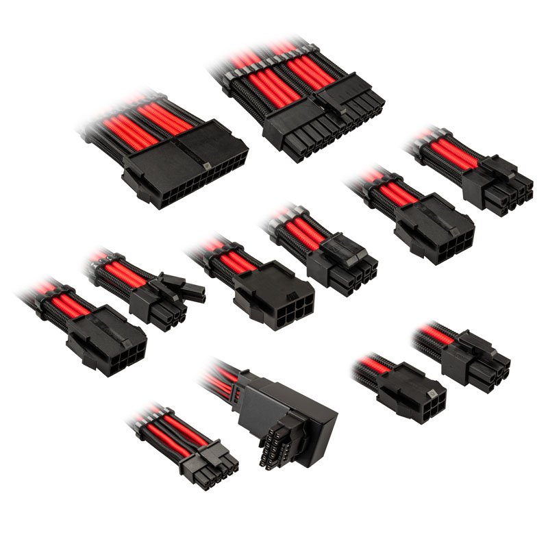 Kolink - Kit de Extensão Kolink Core Pro 12V-2x6 Type 1 - Jet Black/Racing Red