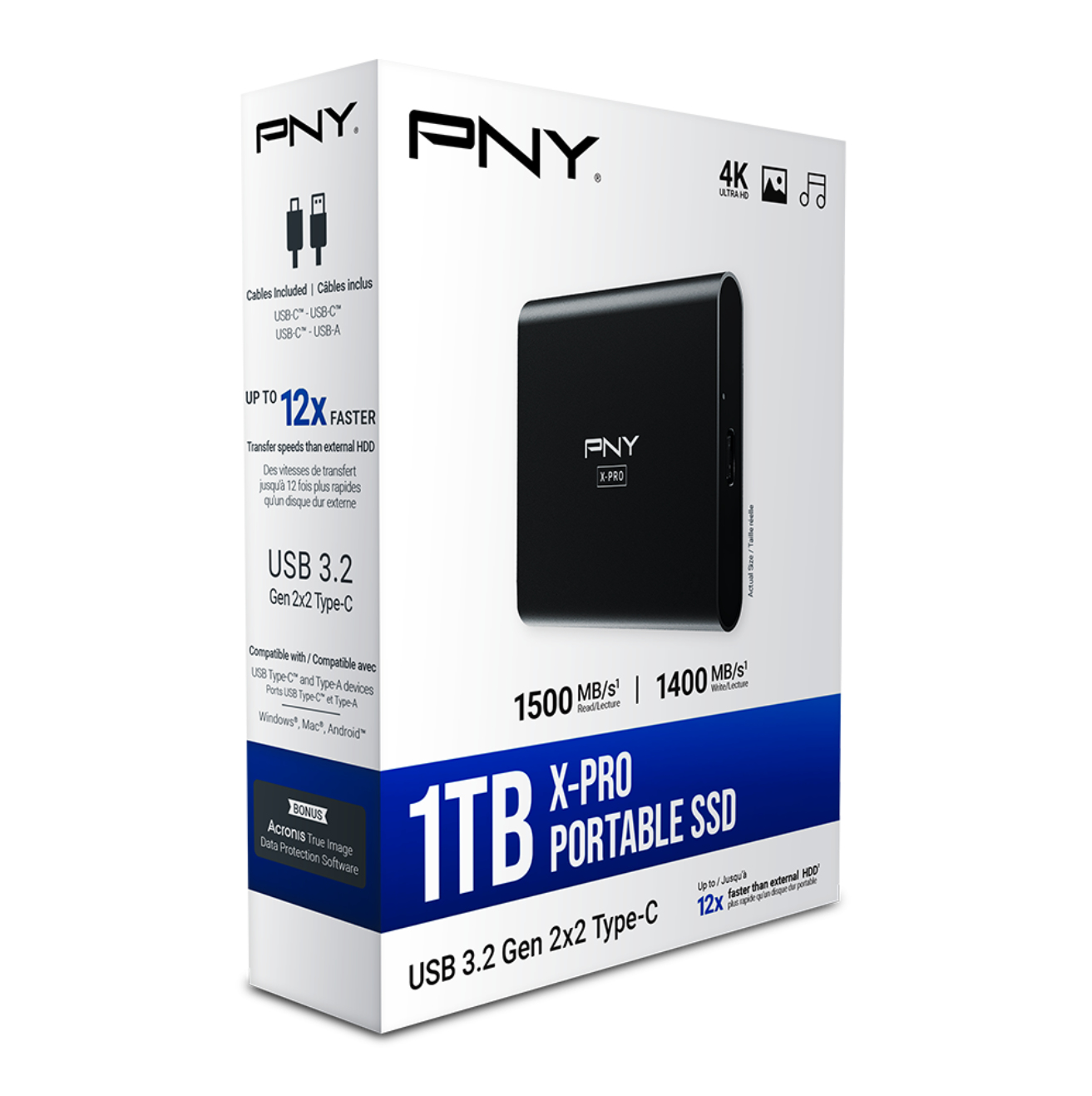 PNY - SSD Externo PNY EliteX-PRO CS2260 1TB USB3.2 Gen2 (1500/1400MB/s)