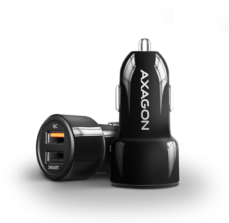 Carregador de Isqueiro AXAGON PWC-QC5, 1x USB-A QC 3.0 + 1x USB-A SmartCharge, 31,5 W
