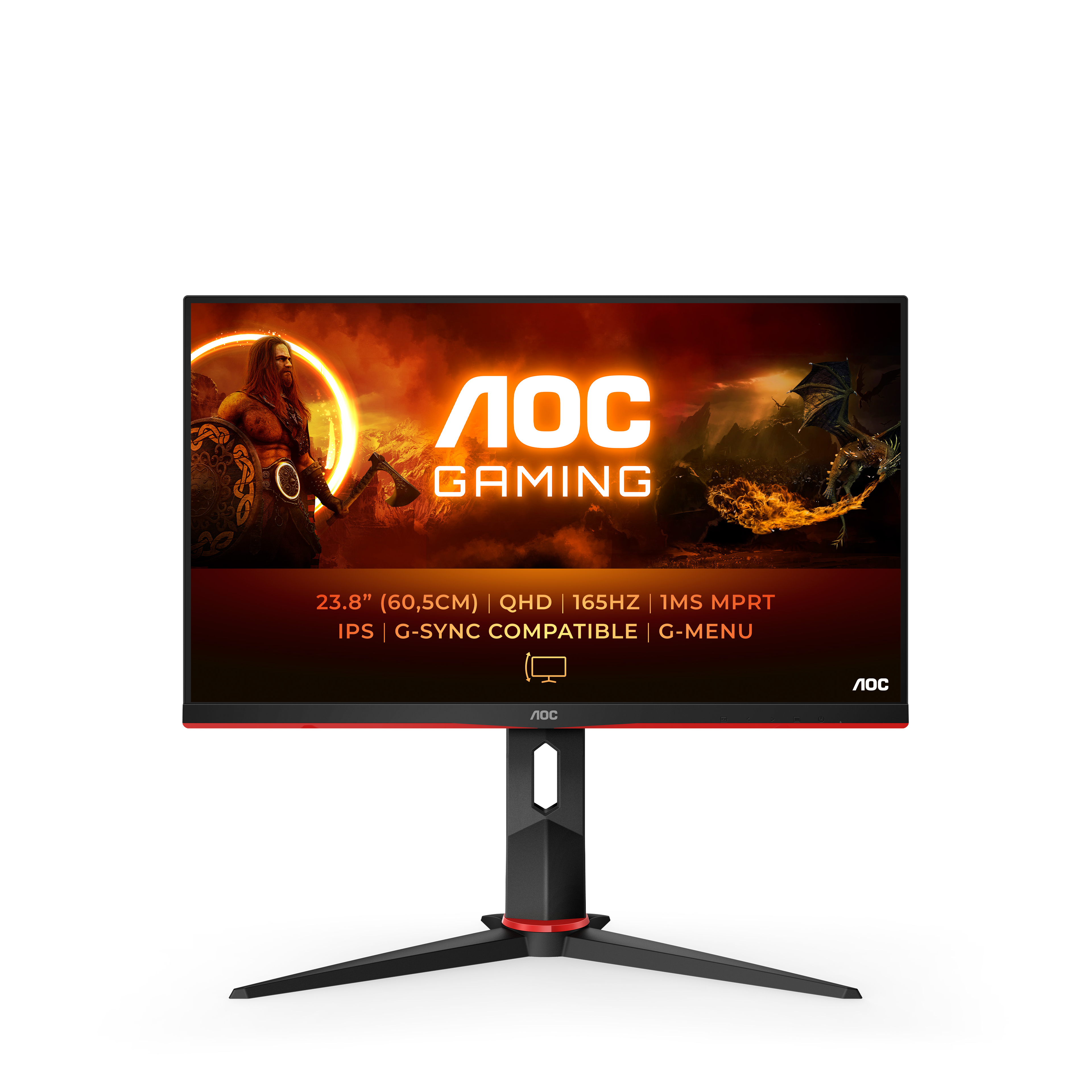 AOC - Monitor AOC Gaming 23.8" Q24G2A IPS QHD 165Hz 1ms FreeSync Premium / G-SYNC Compatible