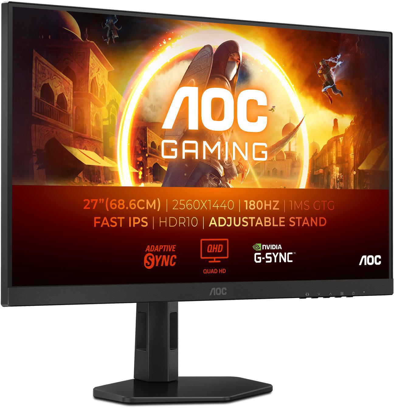 AOC - ** B Grade ** Monitor AOC Gaming 27" Q27G4XF Fast IPS QHD 180Hz 0.5ms Adaptive Sync HDR10