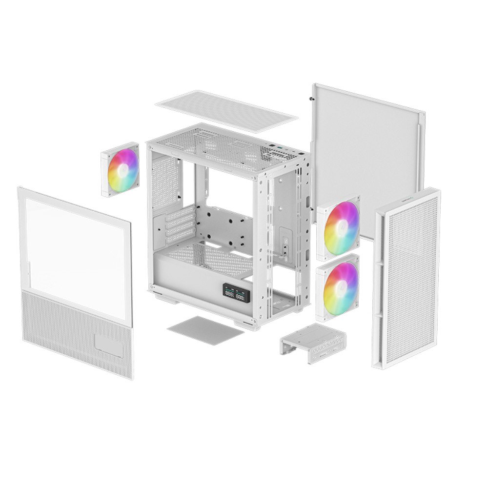 Deepcool - Caixa ATX Deepcool CH360 Digital Branca Vidro Temperado