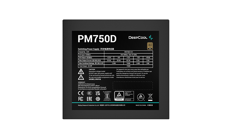 Deepcool - Fonte de Alimentação Deepcool PM750D 750W 80 Plus Gold