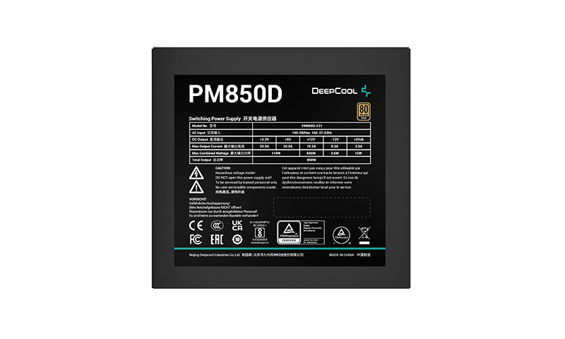 Deepcool - Fonte de Alimentação Deepcool PM850D 850W 80 Plus Gold