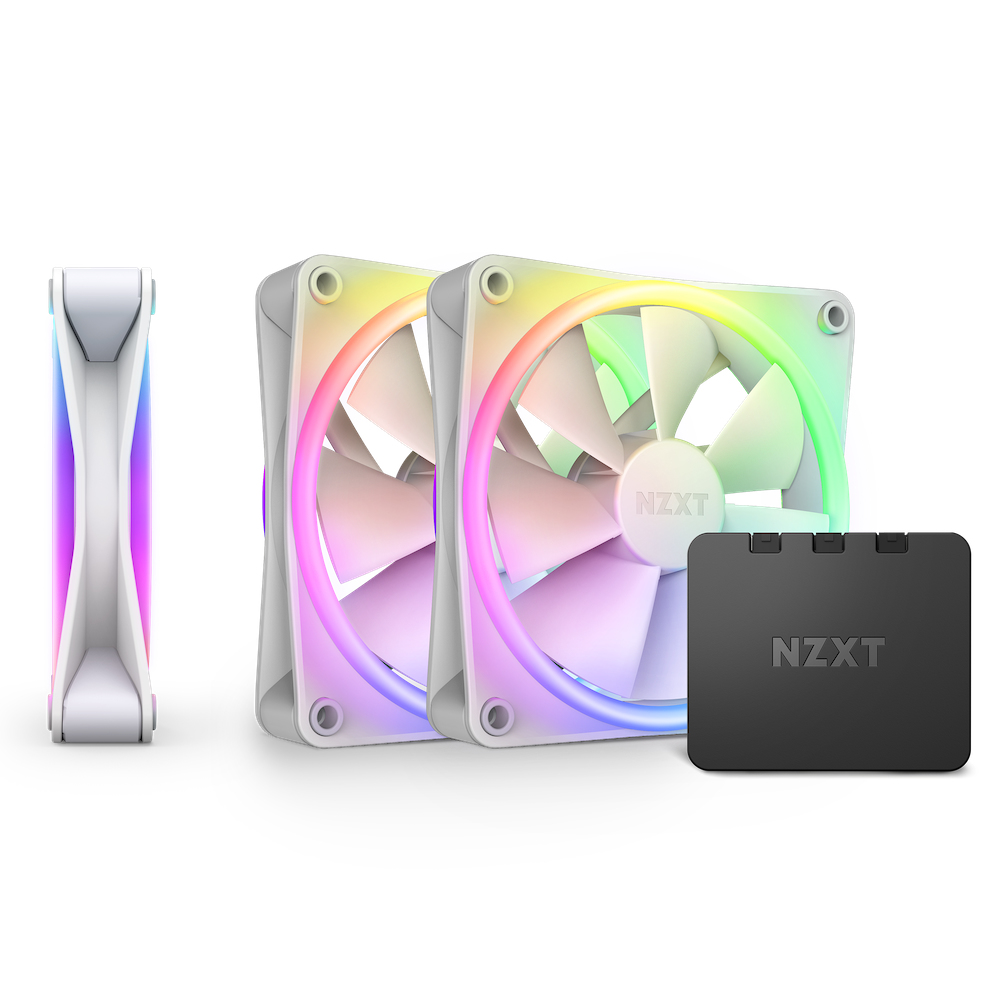 NZXT - Ventoinha NZXT F120 RGB DUO 120mm c/Controlador RGB Branco (Pack 3)