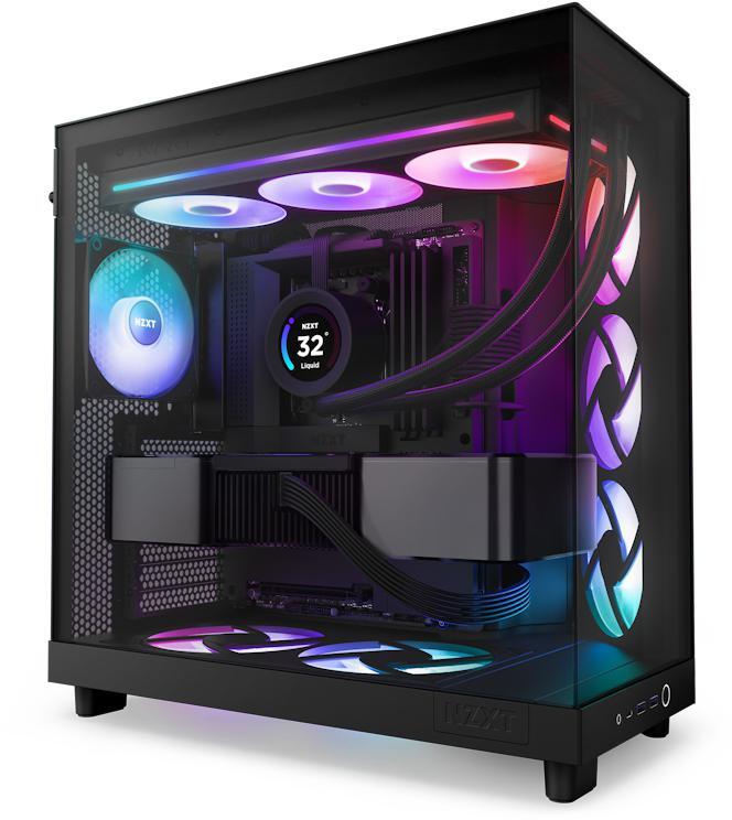 NZXT - Ventoinha NZXT F360 RGB Core Single-Frame Pretas - Tripla Ventoinha 120mm ( 360mm )