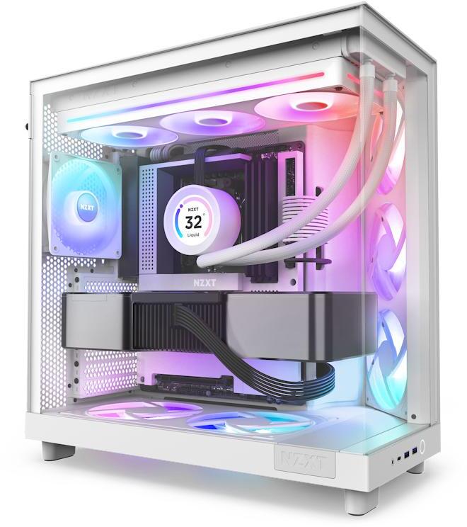 NZXT - Ventoinha NZXT F360 RGB Core Single-Frame Brancas - Tripla Ventoinha 120mm ( 360mm )