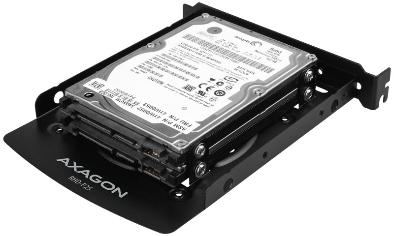 AXAGON - Suporte para PCI Slot / Baia 3.5" AXAGON RHD-P25 para 2x 2.5" SSD/HDD
