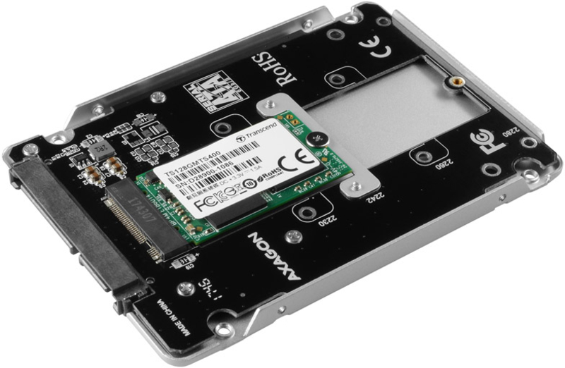 AXAGON - Caixa Interna AXAGON RSS-M2SD SATA 2.5" para NGFF M.2 SSD, Aluminio Silver