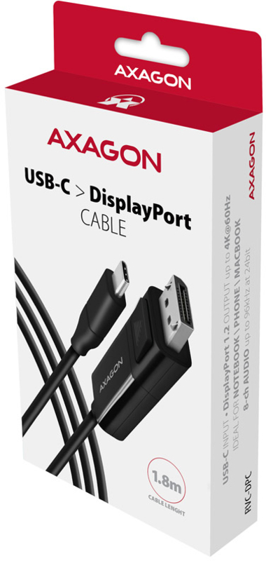 AXAGON - Cabo AXAGON RVC-DPC USB-C para DisplayPort, 1,8 m, 4K/60Hz