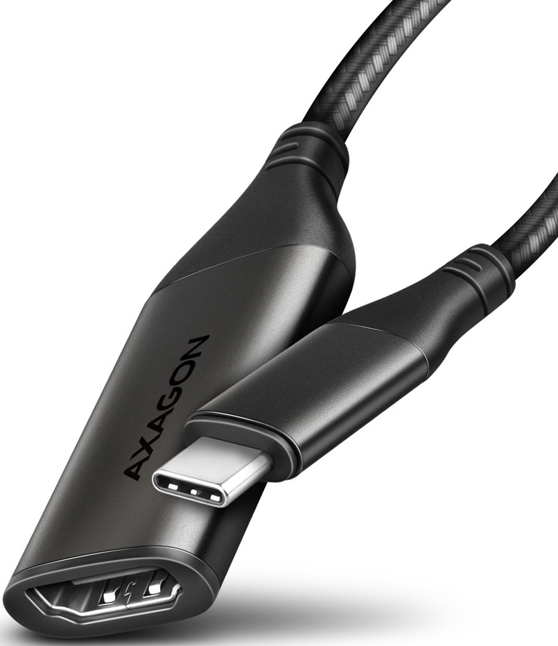 Cabo AXAGON RVC-HI2M USB-C -> HDMI 2.0 adapter 4K/60Hz Aluminum, 25cm