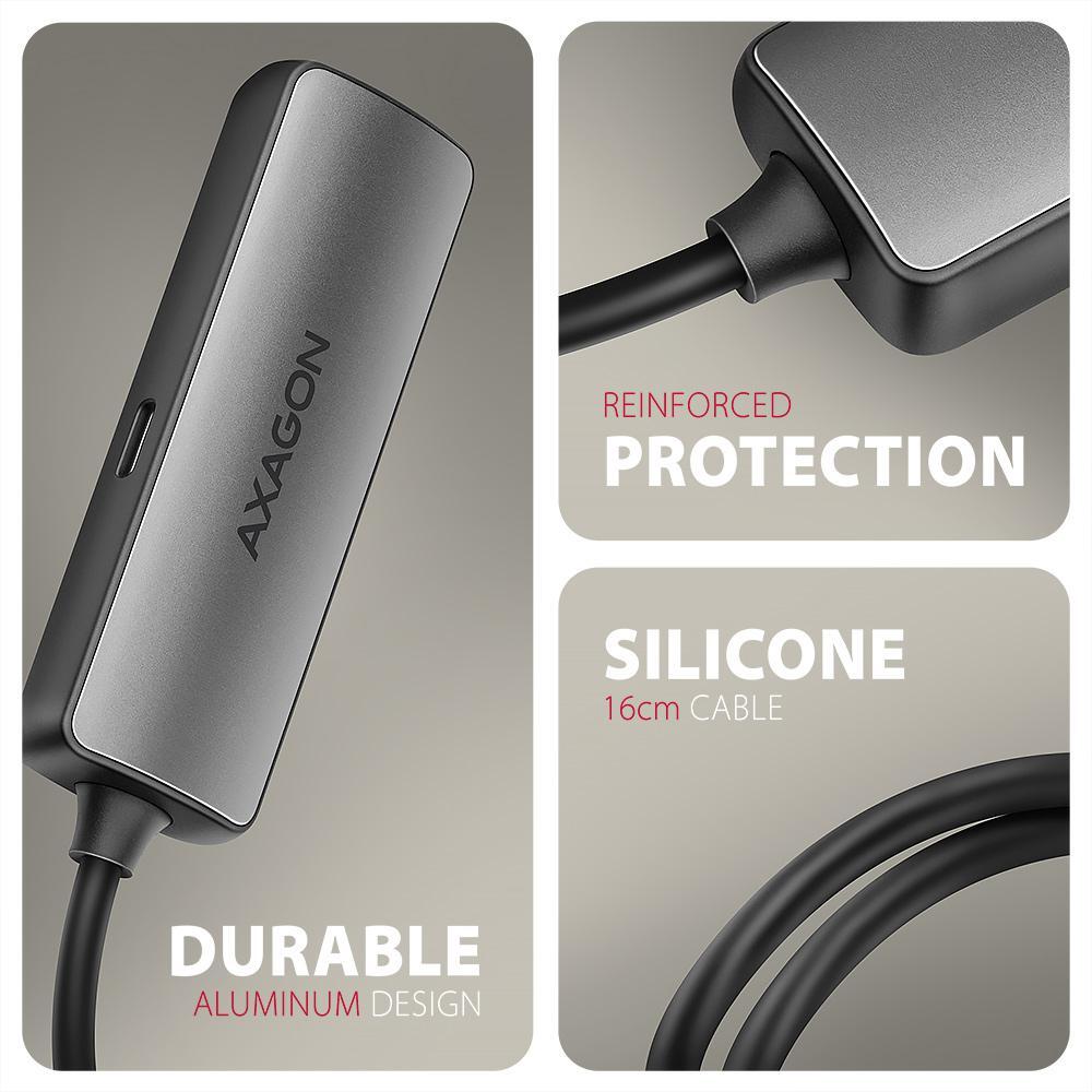 AXAGON - Cabo AXAGON RVC-HI8KPD -> HDMI 2.1 adapter 8K/60Hz  4K/144Hz Aluminum, 1,8m