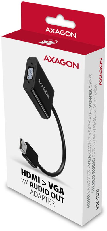 AXAGON - Adaptador AXAGON RVH-VGAN, HDMI para VGA, Full HD, Audio OUT